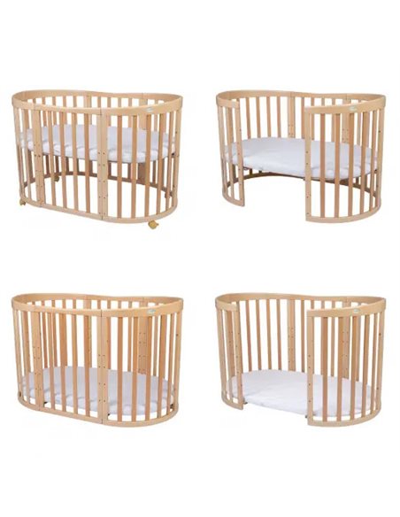 Waldin Owalne Łóżeczko 7w1 z materacem