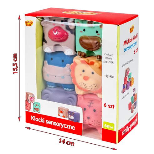 Smily Play Miękkie Klocki Sensoryczne 6 szt