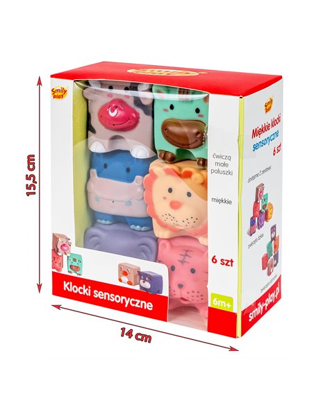 Smily Play Miękkie Klocki Sensoryczne 6 szt