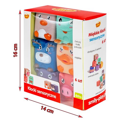 Smily Play Miękkie Klocki Sensoryczne 6 szt