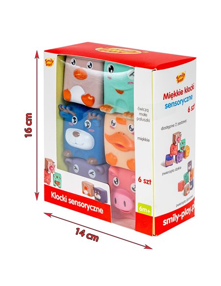 Smily Play Miękkie Klocki Sensoryczne 6 szt