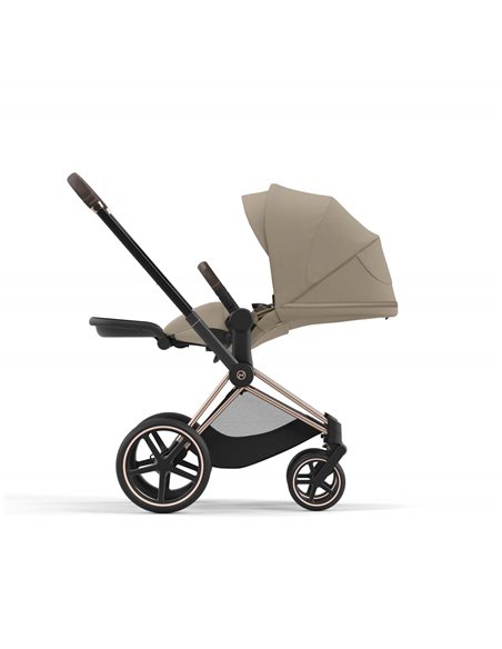 Cybex Priam 4.0 Wózek Głęboko-Spacerowy 2w1 Stelaż Chrom z brązowymi detalami