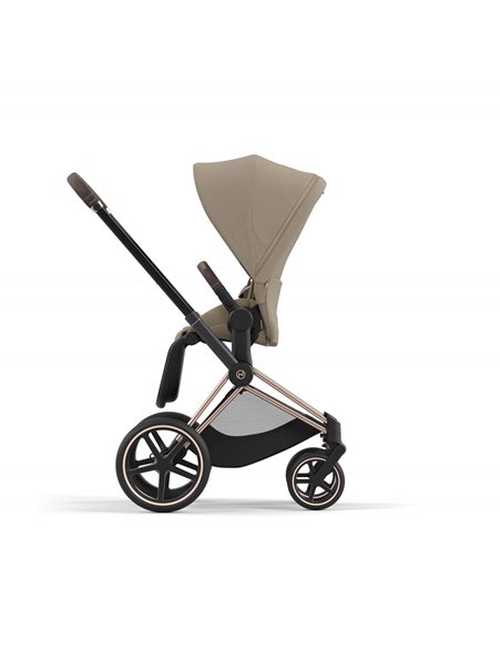 Cybex Priam 4.0 Wózek Głęboko-Spacerowy 2w1 Stelaż Chrom z brązowymi detalami