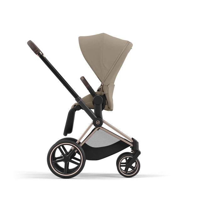Cybex Priam 4.0 Wózek Głęboko-Spacerowy 2w1 Stelaż Chrom z brązowymi detalami