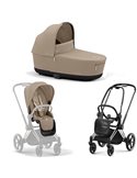 Cybex Priam 4.0 Wózek Głęboko-Spacerowy 2w1 Stelaż Chrom z czarnymi detalami