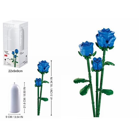 Sluban Klocki Kwiaty Niebieskie Róże z Wazonem 254 el.