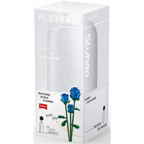 Sluban Klocki Kwiaty Niebieskie Róże z Wazonem 254 el.