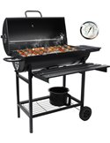 GRILL GRIL OGRODOWY WĘGLOWY POKRYWA POPIELNIK TERMOMETR DUŻY XXL PRZENOŚNY