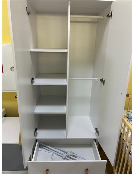 Klupś Noah Szafa 2-drzwiowa Biały OUTLET  