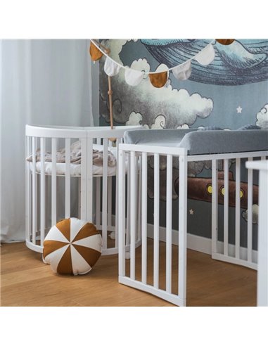 Waldin Prześcieradło bawełniane 124x73 cm Owal do łóżeczka 7w1