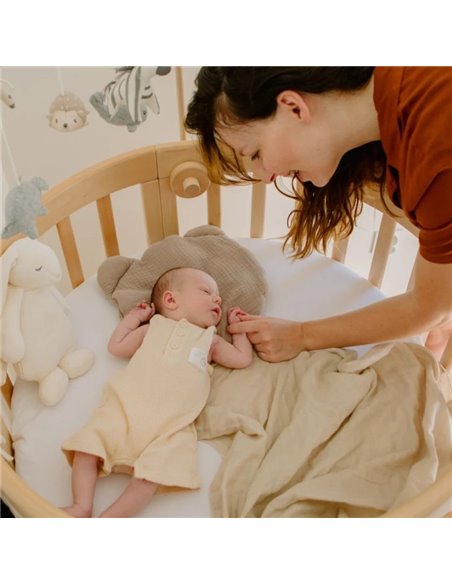 Waldin Prześcieradło bawełniane 124x73 cm Owal do łóżeczka 7w1