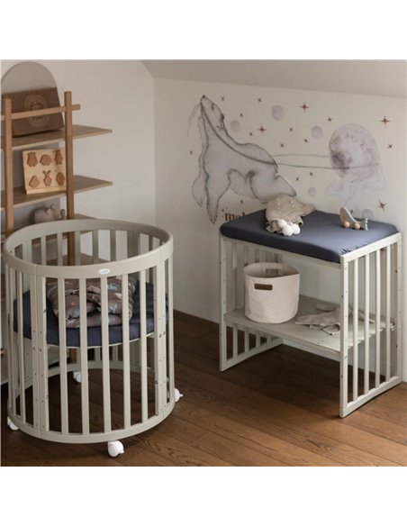 Waldin Prześcieradło bawełniane 124x73 cm Owal do łóżeczka 7w1