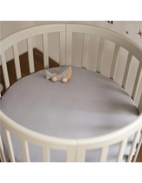 Waldin Prześcieradło bawełniane 124x73 cm Owal do łóżeczka 7w1