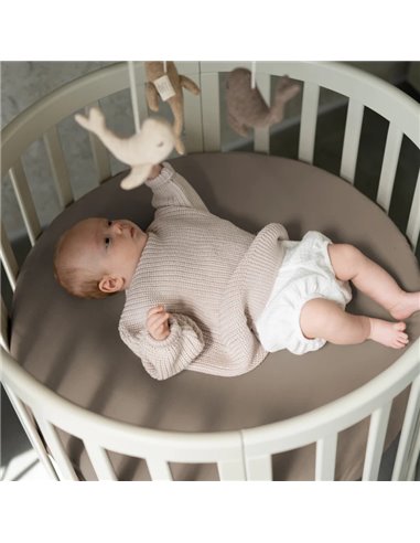 Waldin Prześcieradło bawełniane 124x73 cm Owal do łóżeczka 7w1