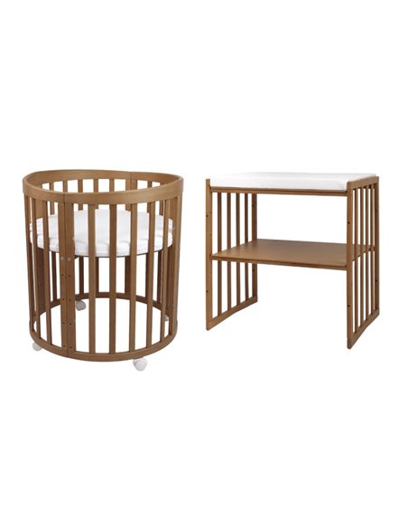 Waldin Owalne Łóżeczko Dziecięce 7w1 z materacem