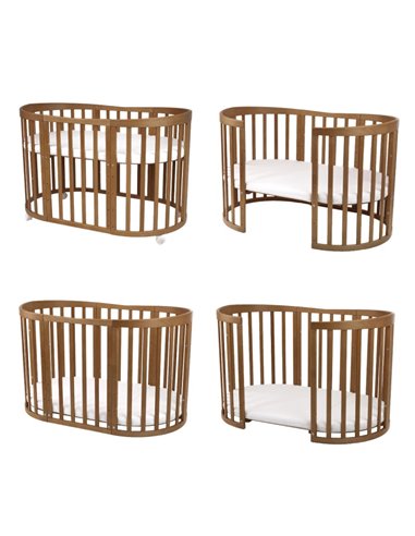 Waldin Owalne Łóżeczko Dziecięce 7w1 z materacem