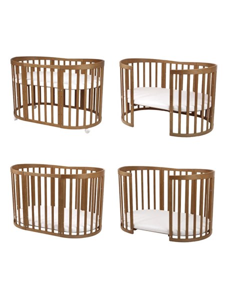 Waldin Owalne Łóżeczko Dziecięce 7w1 z materacem