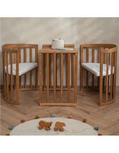 Waldin Owalne Łóżeczko Dziecięce 7w1 z materacem