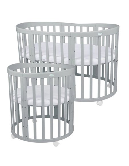 Waldin Owalne Łóżeczko Dziecięce 7w1 z materacem