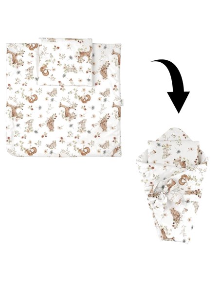 Waldin Kołderka i poduszka 2w1 z wstęgą