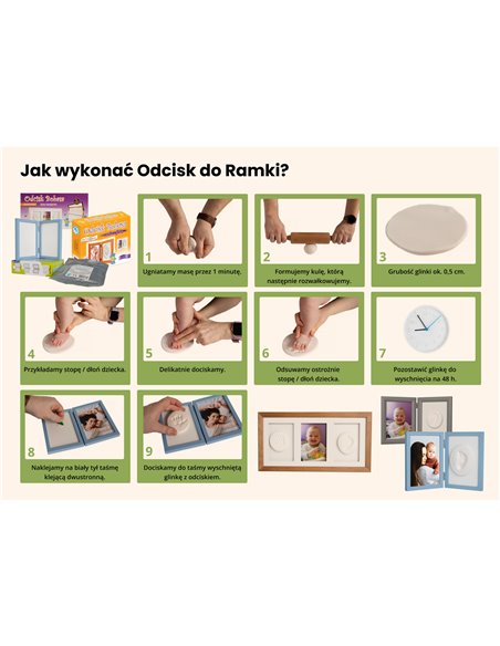 Odcisk Bobasa Podwójna Ramka z Glinką 13x18 cm