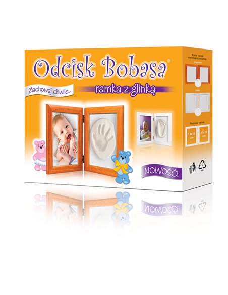 Odcisk Bobasa Podwójna Ramka z Glinką 13x18 cm