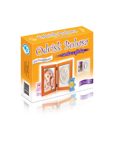 Odcisk Bobasa Podwójna Ramka z Glinką 13x18 cm