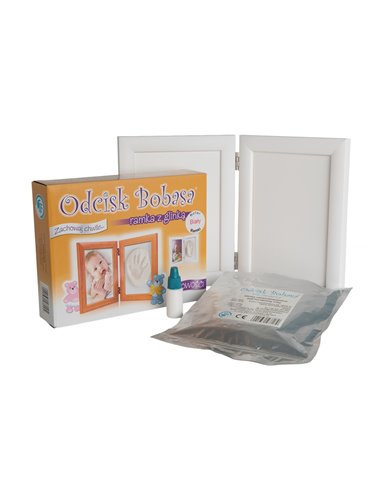 Odcisk Bobasa Podwójna Ramka z Glinką 13x18 cm