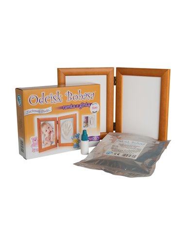 Odcisk Bobasa Podwójna Ramka z Glinką 13x18 cm