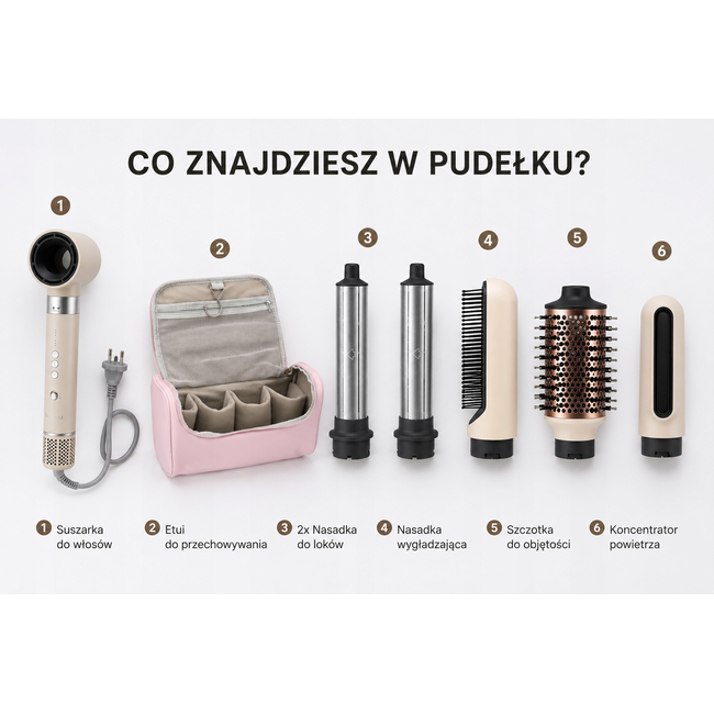 Sorelli Suszarka Lokówka 5w1 z Jonizacja 1300-1500W