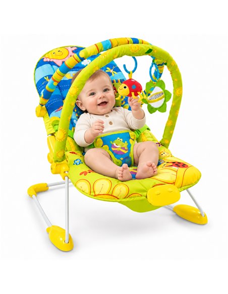 Beticco Baby Leżaczek 2 pałąki z zabawkami 3-9 kg