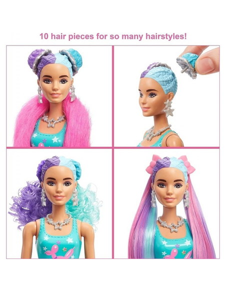 Barbie Color Reveal HBG41 modowa lalka z pieskiem i 25 niespodziankami, zmiana koloru w wodzie