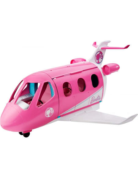 Barbie Samolot – różowy samolot dla lalek z otwieranym wnętrzem i 15 akcesoriami, 3+
