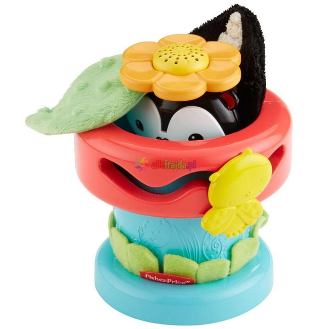 Fisher-Price Doniczka A kuku – sensoryczna zabawka z ruchomym skunksem, 3m+