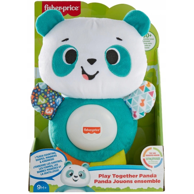 Fisher-Price Linkimals Interaktywna Panda – pluszowa zabawka edukacyjna, mówi po polsku, 9m+