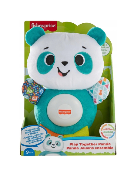 Fisher-Price Linkimals Interaktywna Panda – pluszowa zabawka edukacyjna, mówi po polsku, 9m+
