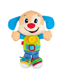 Fisher-Price Ucz się i Śmiej Szczeniaczek Przytulaczek Ubieraczek – pluszowy piesek z dźwiękami uczący ubierania się