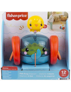 Fisher-Price Słonik do ciągnięcia – zabawka do ciągnięcia dla maluchów, 12m+