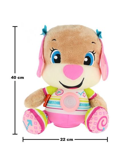 Fisher-Price Ucz się i Śmiej Wielka Siostrzyczka Szczeniaczka – pluszowa zabawka interaktywna, mówi po polsku, 18m+