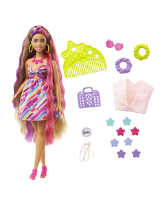 Barbie Totally Hair Lalka z długimi włosami – zestaw z ponad 15 akcesoriami do stylizacji, 3+