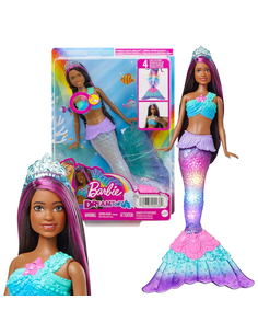Barbie Dreamtopia Lalka Syrenka Brooklyn – migoczące światełka w ogonie, kąpielowa, 3+