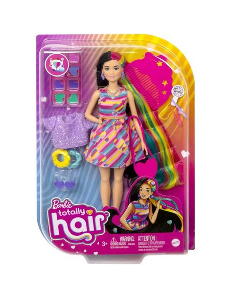 Barbie Totally Hair Lalka z długimi włosami – 21,5 cm włosów do stylizacji i ponad 15 akcesoriów, 3+