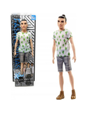 Barbie Fashionistas Ken Lalka – z koszulką w kaktusy, dżinsowymi spodenkami i brązowymi butami, 3+